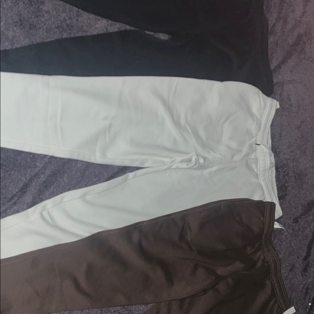 Black, White, and Brown Pants Set